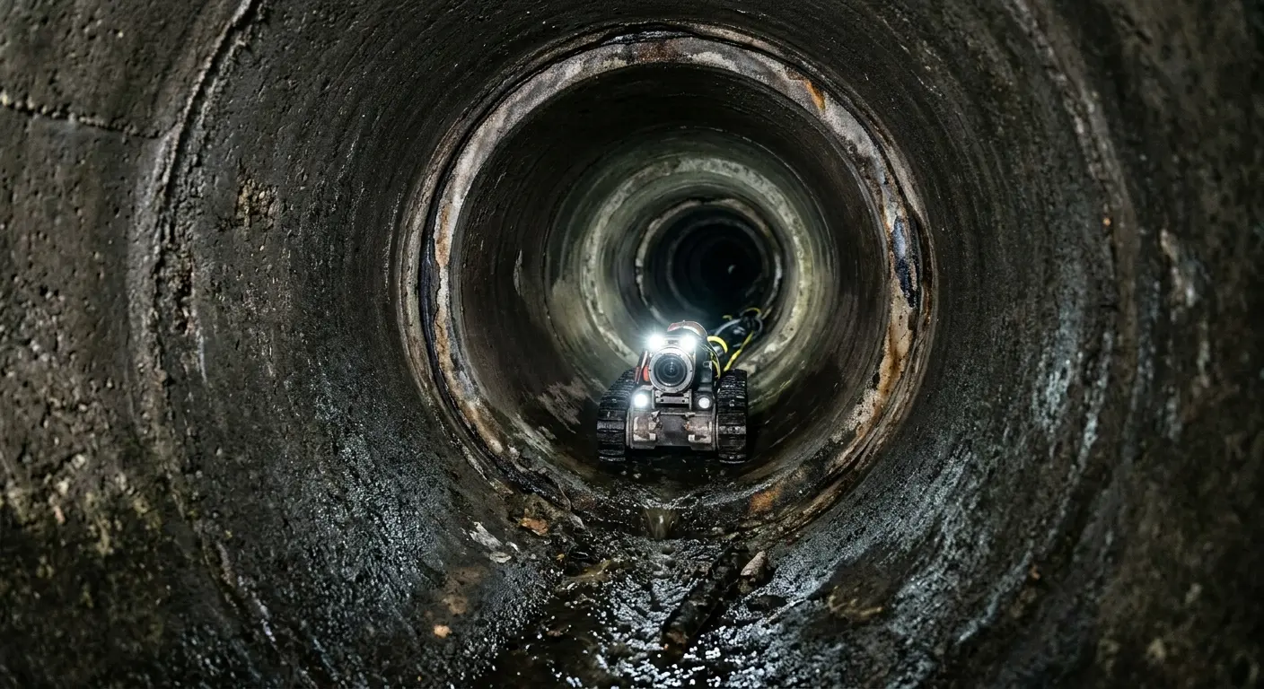 Robotic sewer camera inspecting pipe interior for Sewer Line Repair in Seminole